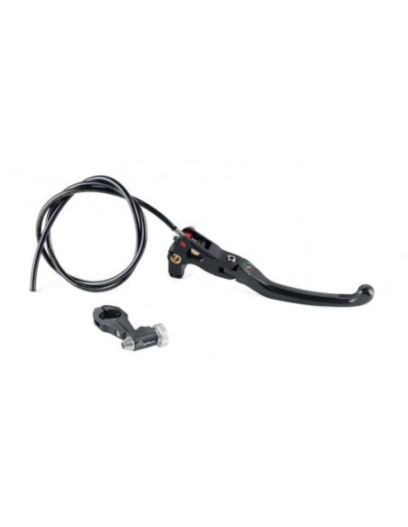 Levier de frein pliable/réglable à gauche LIGHTECH Alien magnésium/aluminium inserts caoutchouc noir