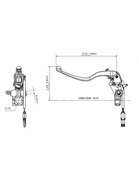 Maître-cylindre d'embrayage BREMBO Ø15x19mm titane