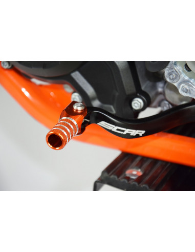 Sélecteur de vitesse SCAR noir mat/embout orange KTM SXF450