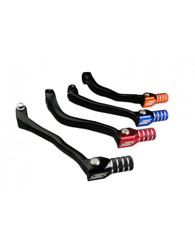 Sélecteur de vitesse SCAR noir mat/embout rouge Suzuki RM85