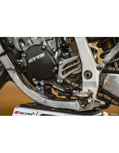 Sélecteur de vitesse SCAR noir mat/embout bleu Yamaha YZ125