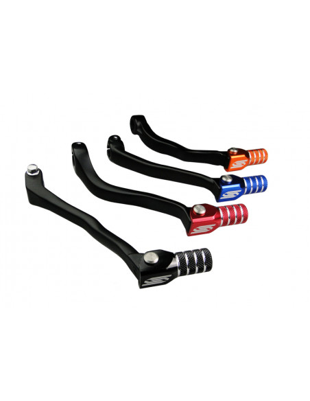 Sélecteur de vitesse SCAR noir mat/embout bleu Yamaha YZ85