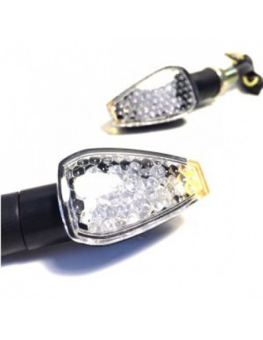 Paire de Clignotants moto Noirs DESIGN LEDS - Homologués