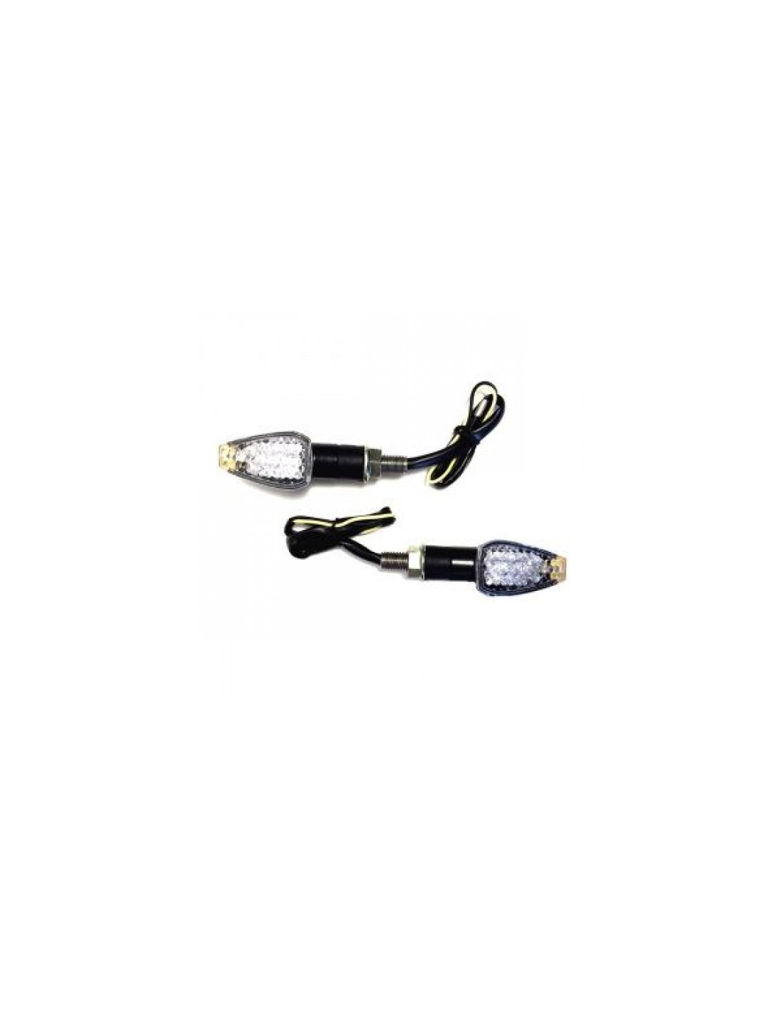 Paire de Clignotants moto Noirs HOLE 12 LEDS - Homologués