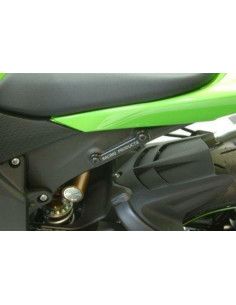 Caches orifices repose-pieds arrière gauche R&G RACING noir Kawasaki ZX6R/RR