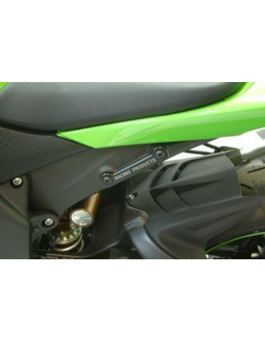 Caches orifices repose-pieds arrière gauche R&G RACING noir Kawasaki ZX6R/RR