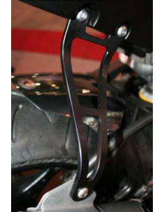 Patte de fixation de silencieux R&G RACING noir Aprilia RSV1000/R/SP