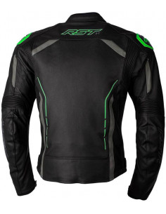 Veste RST S1 CE cuir - noir/gris/vert fluo taille L 2
