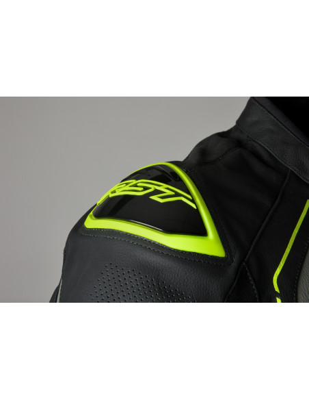 Veste RST S1 cuir homme - Neon yellow