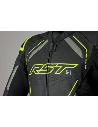 Veste RST S1 cuir homme - Neon yellow