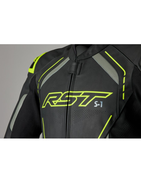 Veste RST S1 cuir homme - Neon yellow