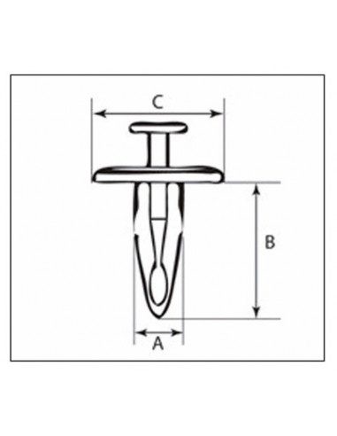 Rivets plastique M8 BOLT 10 pièces