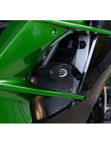 Tampons de protection R&G RACING Aero noir Kawasaki H2 SX