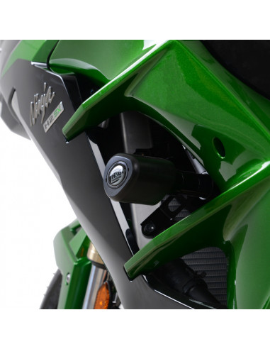 Tampons de protection R&G RACING Aero noir Kawasaki H2 SX