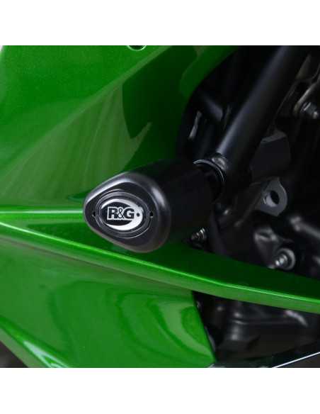 Tampons de protection R&G RACING Aero noir Kawasaki H2 SX