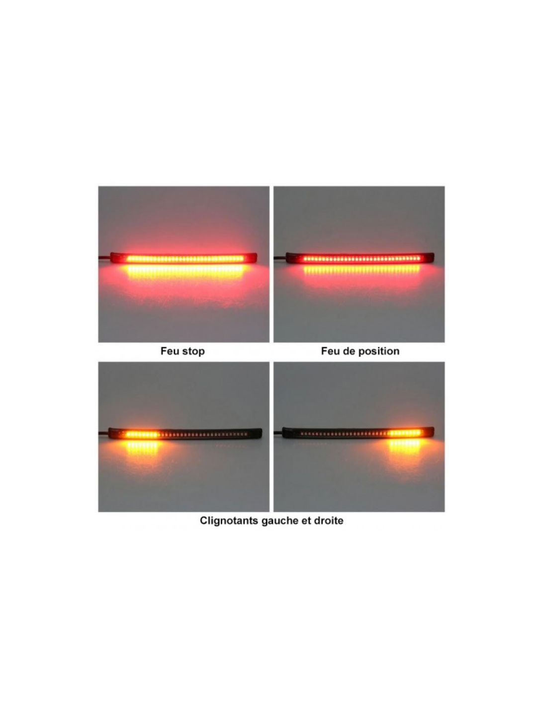 Barre de Feu arrière à LEDS souple 3 fonctions : Position, Stop et