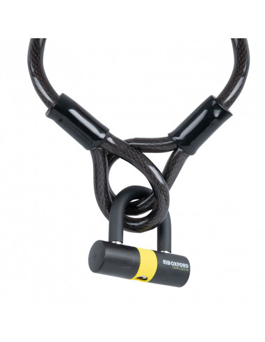 Câble antivol OXFORD Loop Lock15 + Mini-cadenas - 15mm x 2.0m