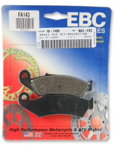 BRAKE PAD FA SER ORGANIC