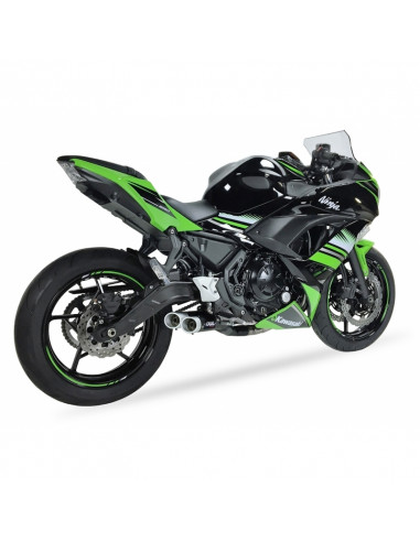 Ligne complète IXIL Hyperlow inox noir / alu poli - Kawasaki Z650/Ninja 650