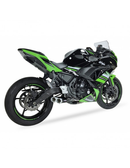 Ligne complète IXIL Hyperlow inox noir / alu poli - Kawasaki Z650/Ninja 650