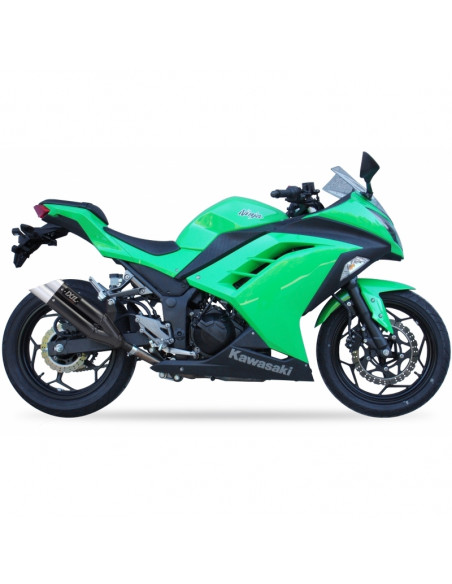 Silencieux IXIL Dual Hyperlow L3XB inox noir / alu - Kawasaki Ninja 250/300R