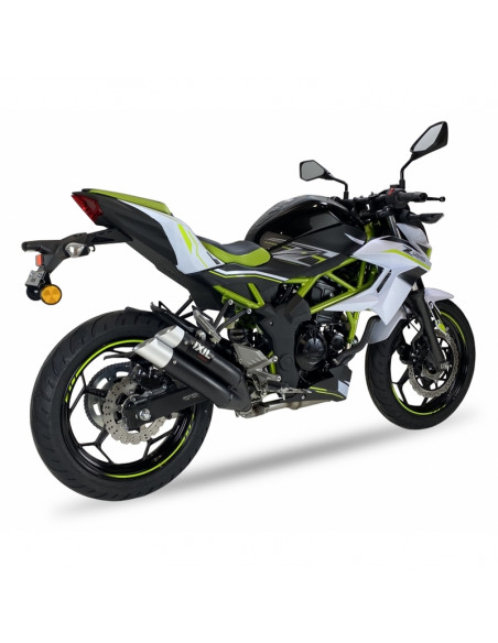 Silencieux IXIL Dual Hyperlow L3XB inox noir / alu - Kawasaki Z125/Ninja 125