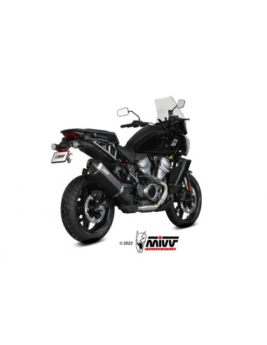 Silencieux MIVV Speed Edge inox noir brossé/casquette carbone - Harley Davidson Pan America