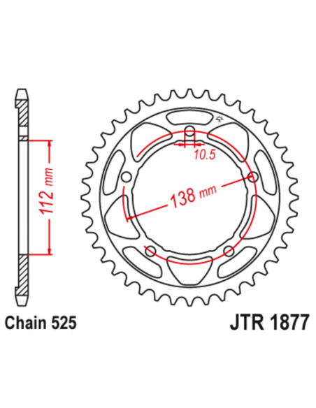 Couronne JT SPROCKET acier standard 1877 - 525