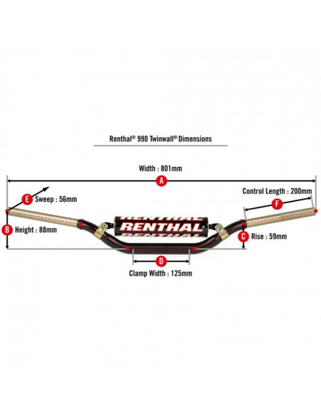 Guidon RENTHAL Twinwall type 990