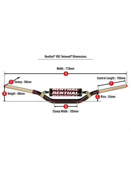 Guidon RENTHAL Twinwall type 993