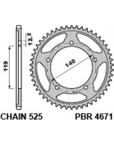 Couronne PBR acier standard 4671 - 525