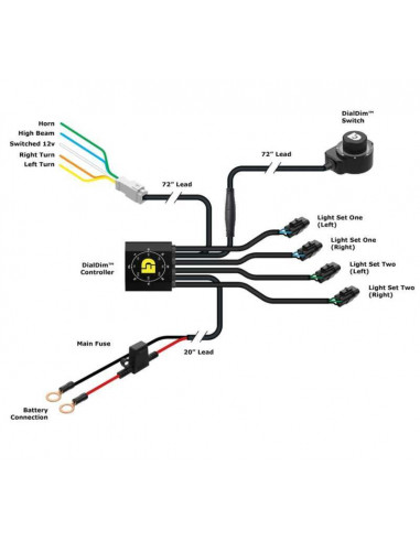 Kit de feux de brouillard DENALI D3 DialDim™ - universel