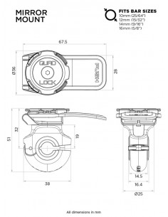 Support de smartphone QUAD LOCK fixation rétroviseur 2