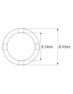 Douille à créneaux JMP pour bras oscillant/chassis Øint.34mm/Øext.43mm 4 crans Kawasaki 2