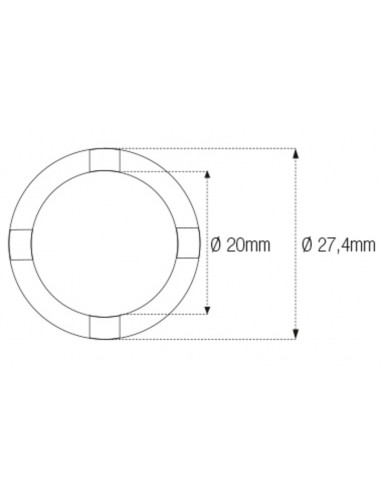 Douille à créneaux JMP pour bras oscillant/chassis Øint.20mm/Øext.27,4mm 4 crans BMW