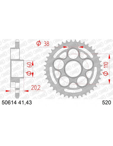 Couronne AFAM acier standard 50614 - 520
