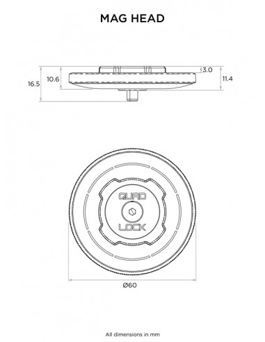 Tête standard QUAD LOCK MAG