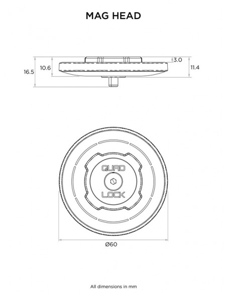 Tête standard QUAD LOCK MAG
