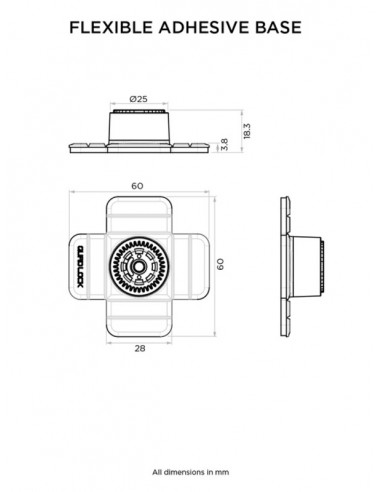Base flexible adhésive QUAD LOCK 360