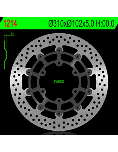 Disque de frein NG BRAKES flottant - 1214