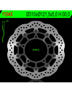 Disque de frein NG BRAKES pétale flottant - 1104X