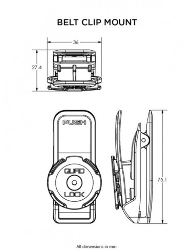 Support smartphone clip QUAD LOCK ceinture/sac à dos