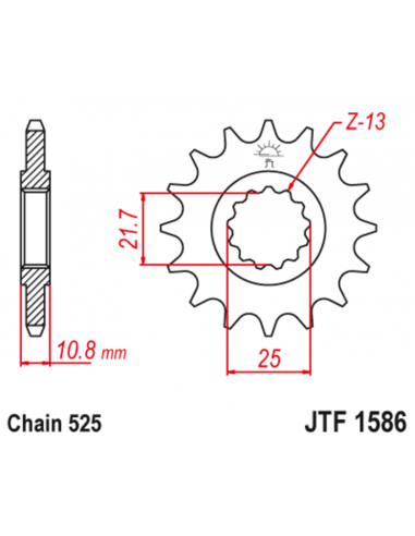 Pignon JT SPROCKETS acier anti-bruit 1586 - 525