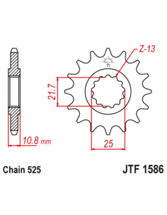 Pignon JT SPROCKETS acier anti-bruit 1586 - 525 2