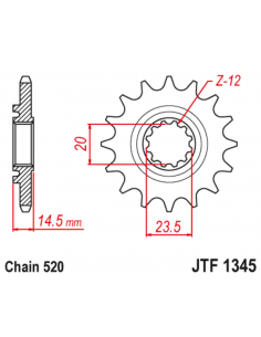 Pignon JT SPROCKETS acier anti-bruit 1345 - 525 2