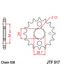 Pignon JT SPROCKETS acier anti-bruit 517 - 530 2