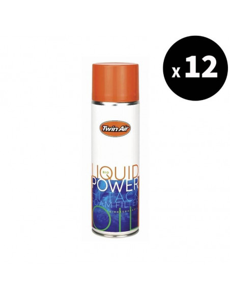 Huile pour filtre à air TWIN AIR Bio Liquid Power Foam biodégradable - 500ml x12