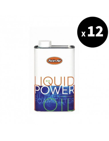 Huile pour filtre à air TWIN AIR Bio Liquid Power Foam biodégradable - Bidon 1L x12