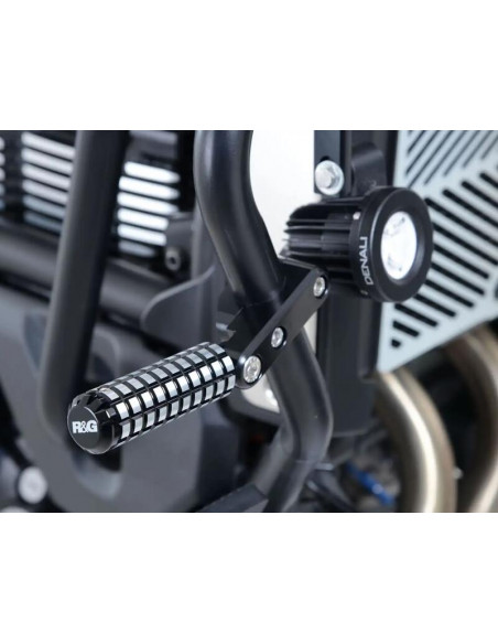 Repose-pieds universels R&G fixation sur barres ø25,4/ø22mm