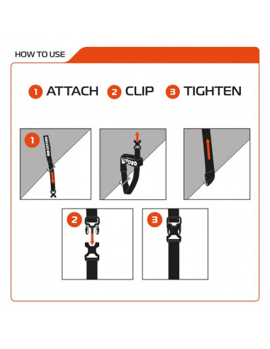 Sangle B Clip OXFORD Atlas 26mm x 2.0M noir (paire)